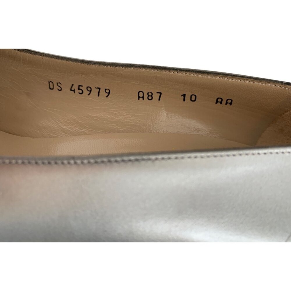Salvatore Ferragamo Selezione Leather Pumps Size 10 Aa Italy Euc Metalic View 5